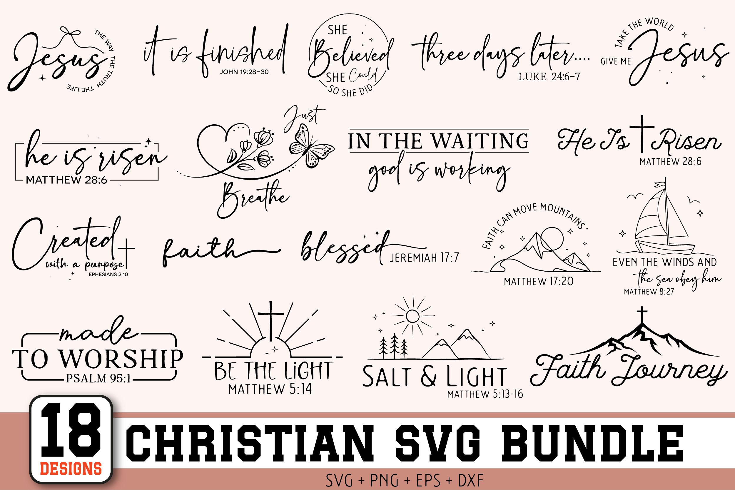 Christian Svg Bundle, Bible Verse, Faith