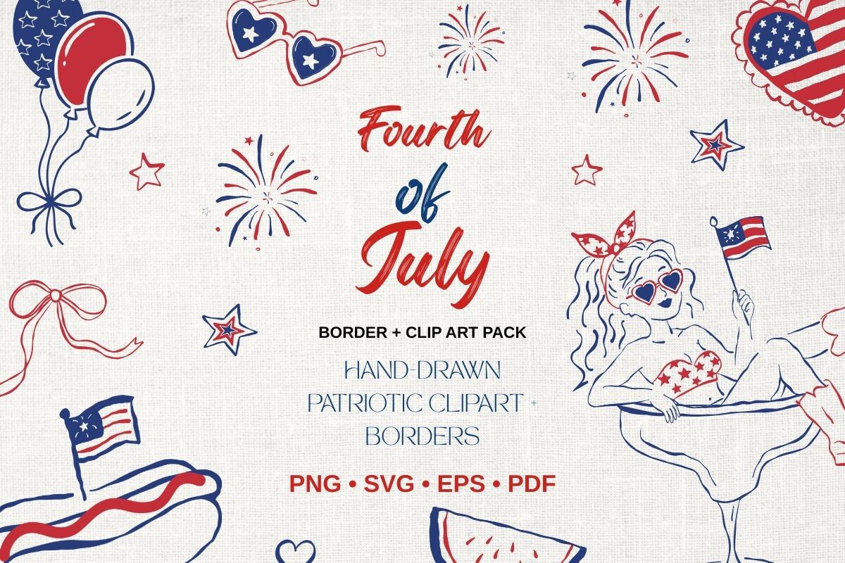 Fourth of July Clipart & Border Bundle |