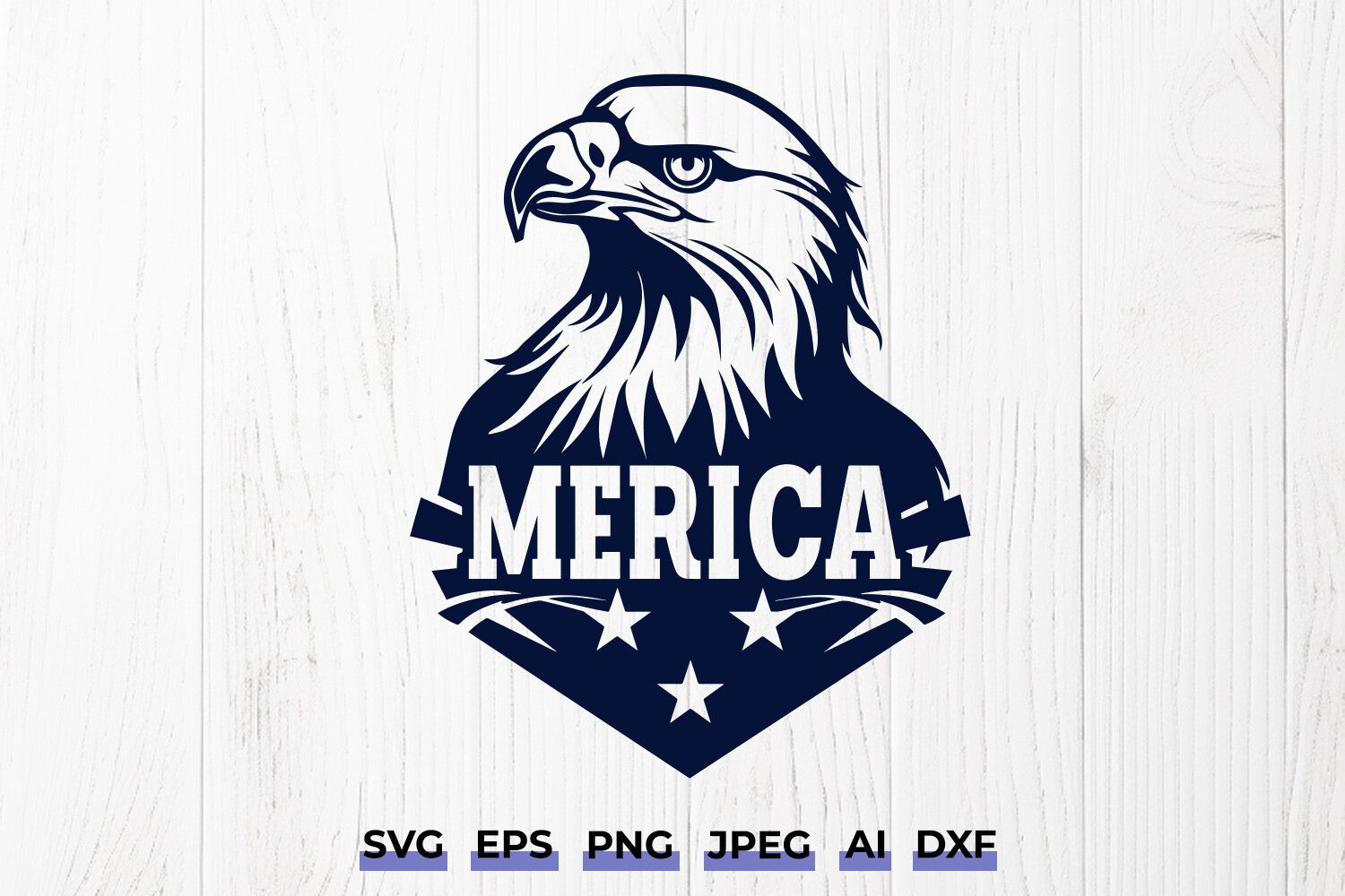 Merica Bald Eagle Patriotic SVG Design