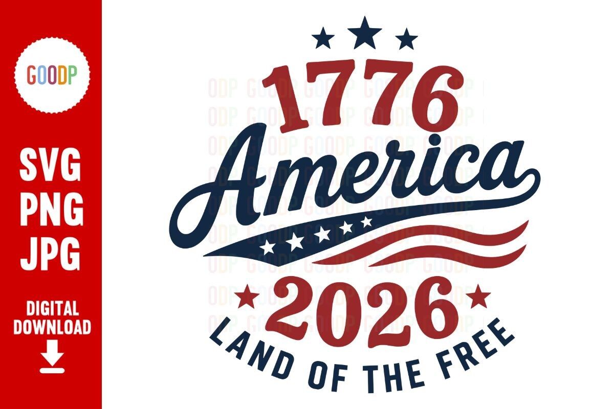 America 1776 2026 Land of the Free SVG